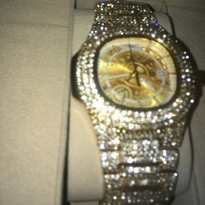 Gold plated designer watch czs
